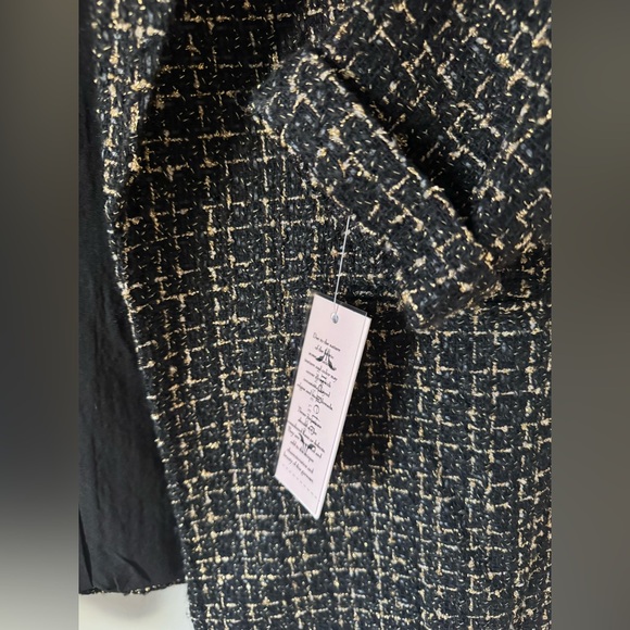 NANETT LEOPORE GOLD BLAC METALLIC THREAD BLAZER - Picture 7 of 7